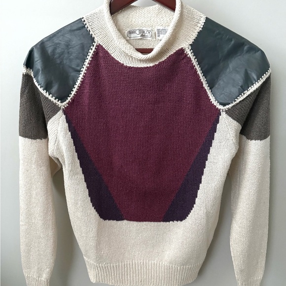 Jersey knit color block vintage Mark Darcy sweater Size S - Picture 2 of 3